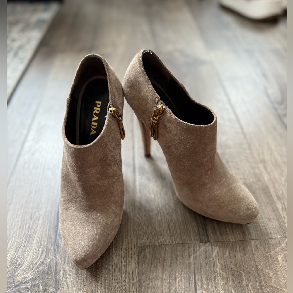 Prada Suede Ankle Booties